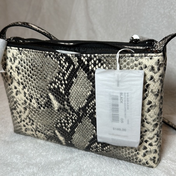 Ted baker - Jamelia Exotic Double Zip Leather Crossbody Bag - Picture 5 of 6